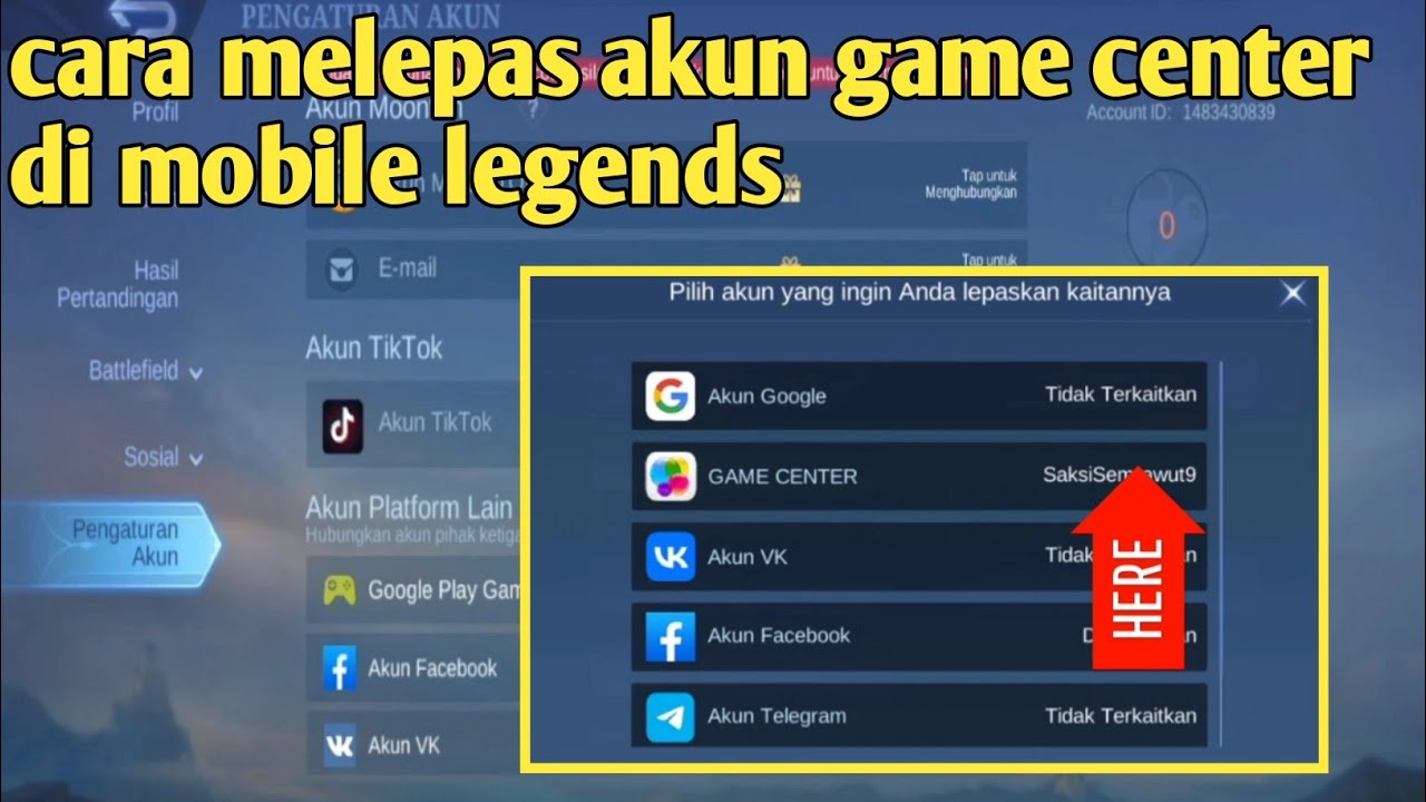 Cara menghapus akun di aplikasi game mobile